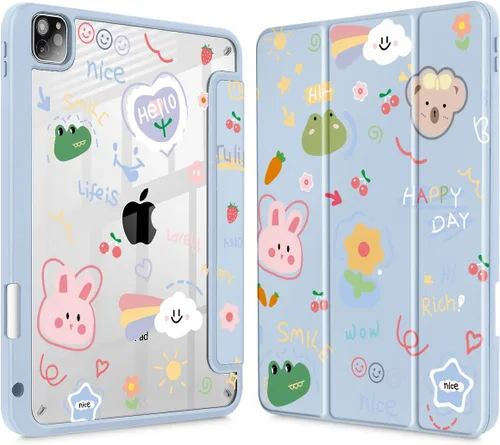 Vista 31 de May Chen Funda para iPad Pro de 11 pulgadas M2 de 4ª generación 2022, iPad Pro 11 de 3ª/2ª/1ª generación, Funda con cubierta trasera transparente a