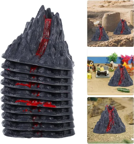 Vista 3 de Toyvian Juguete de modelo de volcán realista, figura de volcán de lava de simulación de 2.76 pulgadas para proyectos de ciencia, dioramas escolares