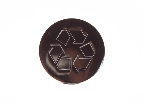 Vista 9 de Logotipo de reciclaje, emblema, medallón, cocina, oficina, parte delantera del gabinete, 1.5 pulgadas, acero inoxidable, latón, negro mate
