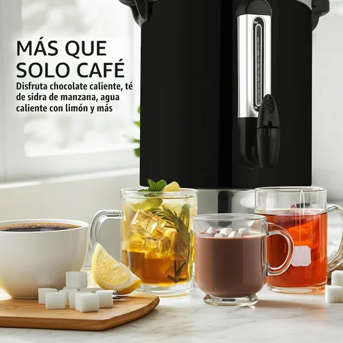 Vista 2 de Zulay Kitchen Cafetera de grado comercial, urna de agua caliente, percoladora con acero inoxidable de doble pared, preparación rápida, se mantiene