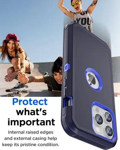 Vista 3 de AICase Funda para iPhone 12/iPhone 12 Pro, resistente protección contra caídas, cuerpo completo, resistente, a prueba de golpes, militar