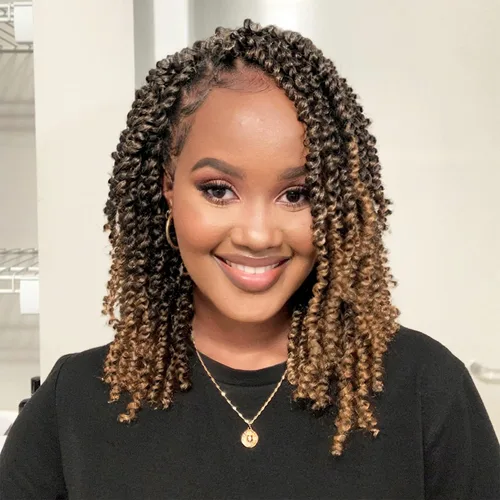 Vista 22 de Paquete de 8 paquetes de cabello de ganchillo súper corto de 6 pulgadas para mujeres negras y niños, extensiones de cabello pretrenzado suave
