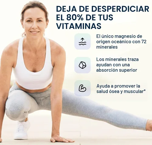 Vista 5 de Spectrum 5 Magnesio Complejo 5 en 1 + 72 minerales traza para una mayor absorción Procedente del mar irlandés 500 mg por porción Fabricado