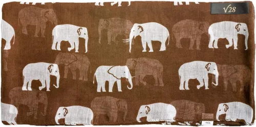 Vista 31 de V28 Hermosa bufanda larga y suave con estampado de elefante azul - grande