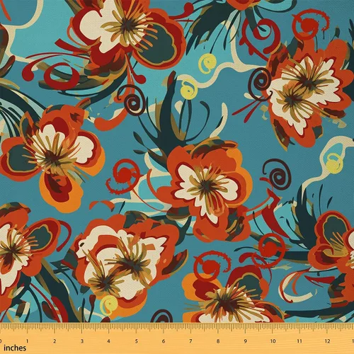 Vista 15 de Koi Fish - Tela de tapicería de The Yard, tela decorativa japonesa exótica Hokusai con olas del océano para tapicería y proyectos de bricolaje
