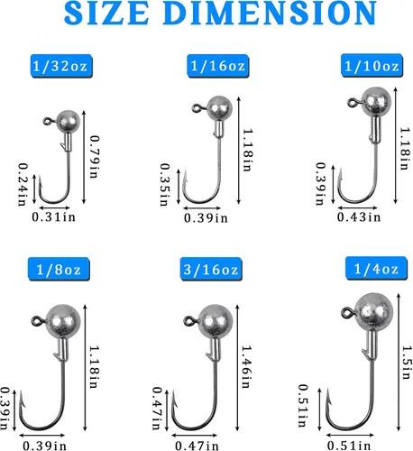 Vista 3 de Jig Heads anzuelos de pesca para Crappie Jigs sin pintar, bolas redondas, afilados, anzuelos de pesca para lubina, trucha, crappie, lucioperca, agua