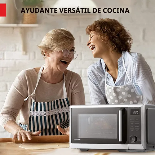 Vista 7 de TOSHIBA 6-en-1 Microondas de Encimera con Inversor Combo Freidora de Aire Saludable, Serie MASTER, Freidora de Aire, Asado, Convección, Combi Acero