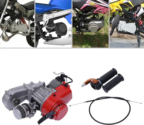 Vista 2 de CNCEST Motor de 2 tiempos de 49 CC – Kit completo – Motor de bicicleta de bolsillo de 1.732 in – Motor completo de arranque para motocicleta