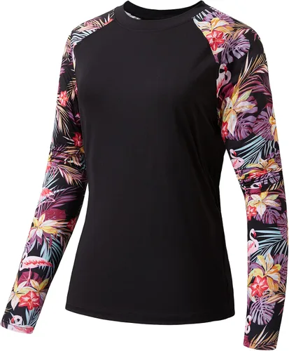 Vista 16 de BASSDASH – Camiseta de manga larga para mujer con protección solar UV UPF 50+ para pesca y senderismo Negro