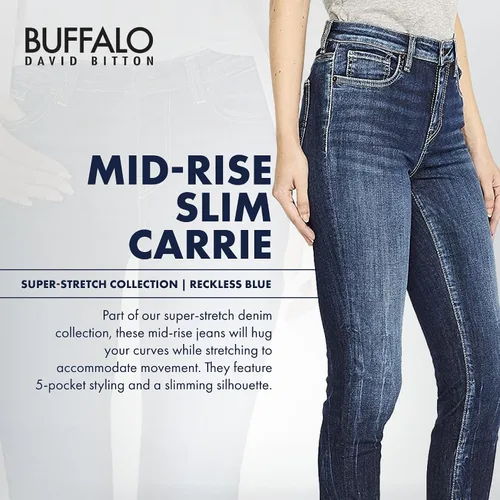 Vista 3 de Buffalo David Bitton Jeans ajustados Carrie de tiro medio para mujer