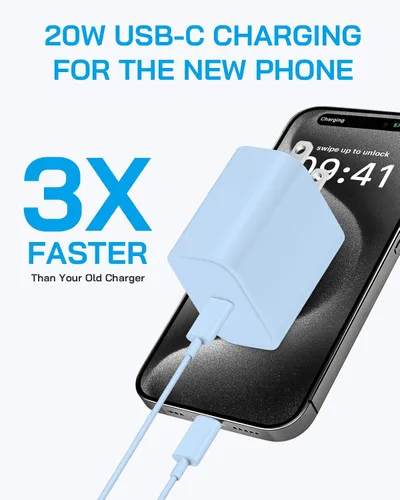 Vista 2 de AISNI - Cargador para iPhone 17/16/15, carga rápida, paquete de 3 cargadores tipo C Bloque de cargador USBC de 20 W para iPhone 17 16 15 Pro max