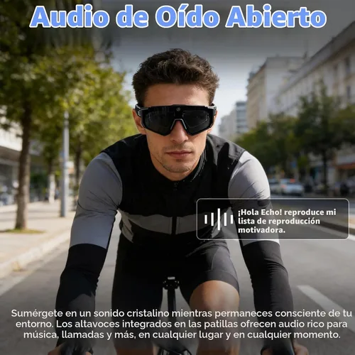 Vista 4 de AI Pro - Lentes de cámara de 32 MP – Gafas de grabación con estabilización EIS de 6 ejes, asistente de voz ChatGPT, lentes de sol polarizados