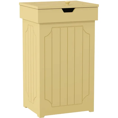 Vista 10 de Function Home Gabinete de basura de cocina de 13 galones, papelera de reciclaje de madera, bote de basura independiente a prueba de perros, armario