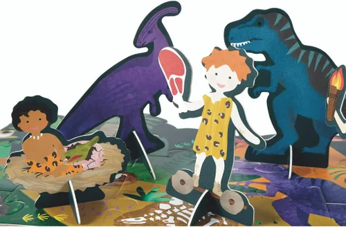 Vista 2 de Floss & Rock 43P6371 - Rompecabezas de piso de 60 piezas de dinosaurio con piezas emergentes