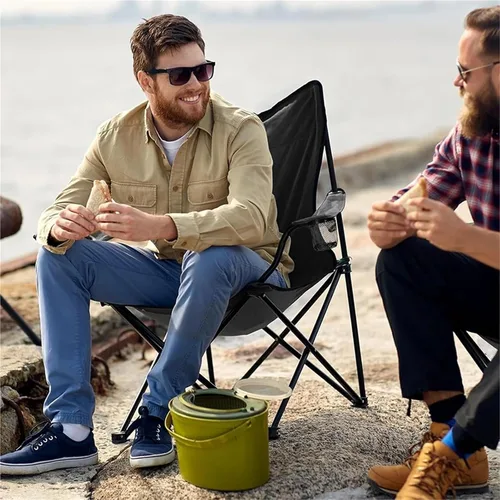 Vista 6 de Sillón plegable – Silla portátil al aire libre para camping, pesca, playa, cubierta y viajes