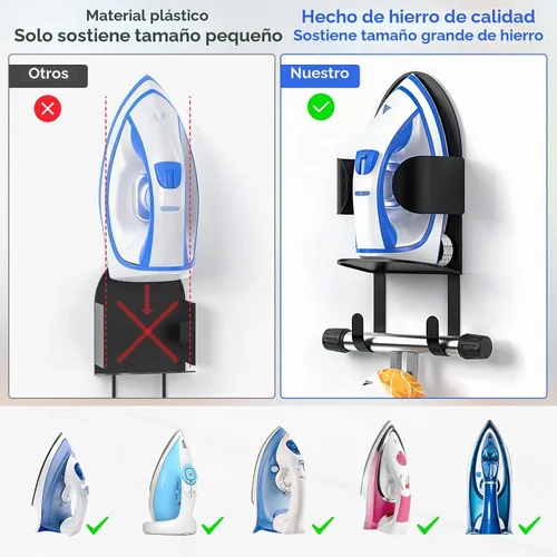 Vista 2 de ORLESS Soporte de pared grande de metal para tabla de planchar, soporte para tabla de planchar, soporte para tabla de planchar, soporte de pared