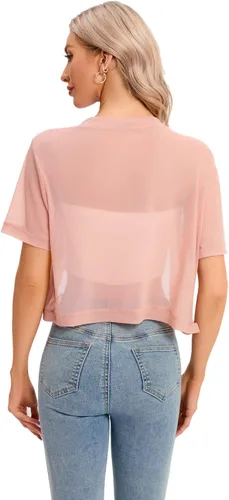 Vista 6 de Chal de gasa de moda para mujer, chaqueta de bolero, cárdigan