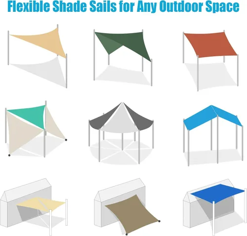 Vista 7 de Amagenix Toldo parasol rectangular de 07 x 12 pies, color gris oscuro, resistente, protección UV, transpirable, para patio, césped, jardín, uso al