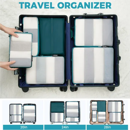 Vista 75 de BAGAIL 4 Set/6 Set Ultraligero Compresión Embalaje Cubos Organizador de Embalaje para Accesorios de Viaje Equipaje Maleta Mochila