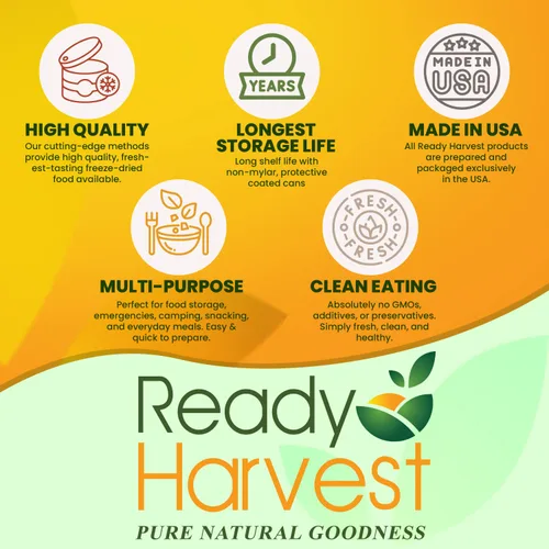 Vista 6 de Ready Harvest Alimentos deshidratados - Chips de manzana Alimentos de emergencia Kits de campamento y supervivencia Lata #10 Vida útil de 25