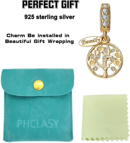 Vista 2 de PHCLASY Colgantes de plata de ley 925 con forma de corazón y piedra natal para mujer, se ajustan a pulseras y collares, joyería de cumpleaños