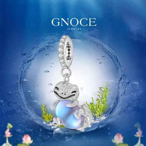 Vista 2 de GNOCE Colgante de plata de ley 925 con diseño de lagarto abraza piedra lunar para mujer, regalo de joyería para mujeres, esposa, cadena