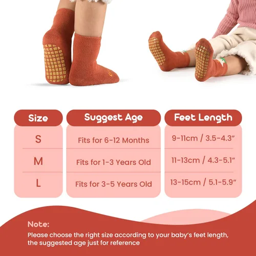 Vista 6 de Baby Socks with Grip 6 pairs Non anti Slip Thick Winter Warm cotton Infants