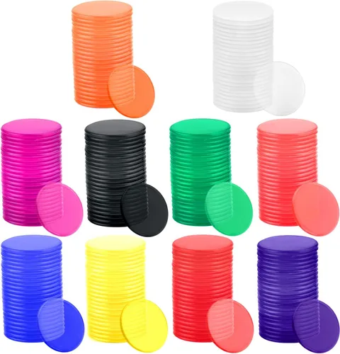 Vista 15 de Coopay 300 discos de plástico para contadores de aprendizaje, discos de conteo de fichas de bingo para práctica de matemáticas y fichas de póquer, 1
