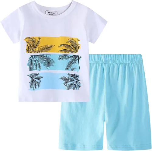 Vista 10 de Conjunto corto de ropa de verano para niños pequeños, de algodón Bs20-tz51