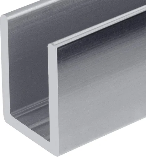 Vista 17 de Brixwell SDCD3812A-CCP12 Canal en U Profundo de Aluminio Anodizado Satinado Sin Marco para Puerta de Ducha para Vidrio de 3/8" de Grosor - Longitud