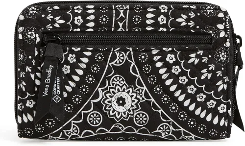 Vista 2 de Vera Bradley Cartera de algodón con protección RFID para mujer, Painted Feathers