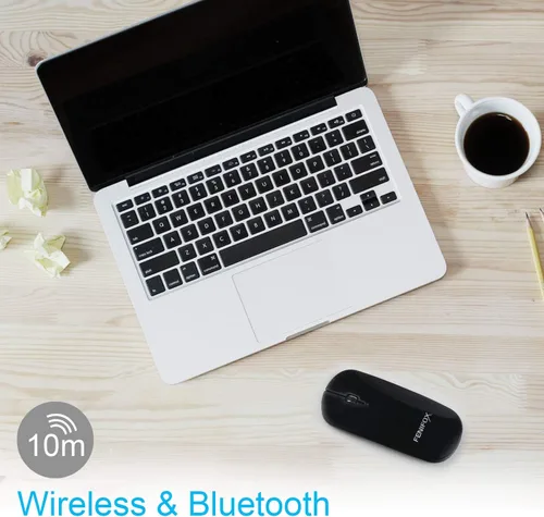 Vista 7 de FENIFOX mini mouse Bluetooth, mouse óptico móvil portable ultrafino con batería recargable para PC, Mac, laptop, tablet Android, Negro