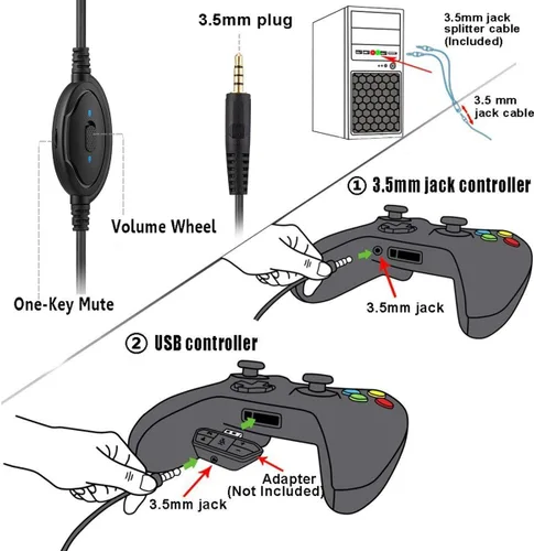 Vista 9 de Auriculares para juegos para Nintendo Switch, Xbox One, PS4, PS5, sonido envolvente de graves y cancelación de ruido con micrófono flexible