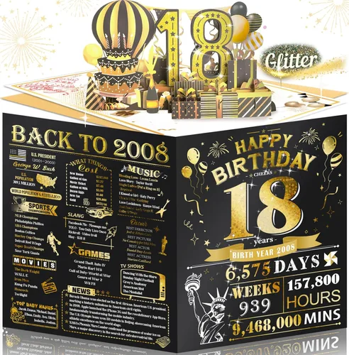 Vista 42 de Tarjeta de cumpleaños número 10 para niña, niño, nieto, nieta, hijo, hija, gigante, desplegable, “Happy 10th Year Old”, decoración, regalo de Negro