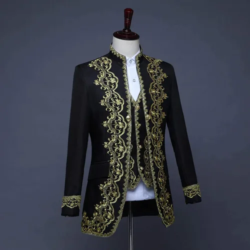 Vista 4 de Abrigo steampunk para hombre, chaqueta gótica victoriana, uniforme de Halloween, estilo vintage