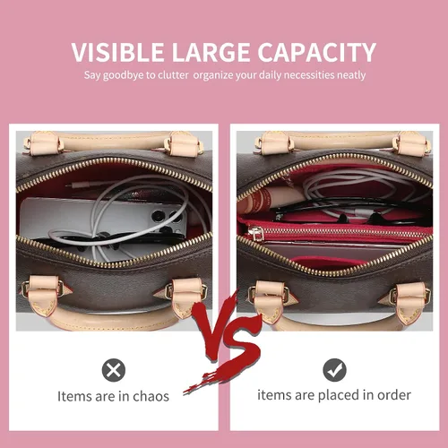 Vista 5 de Doxo Organizador de bolso organizador de bolsas para bolso y bolso bolsa en bolsa perfecto para Speedy 20 y más rosa-S