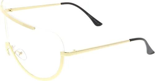 Vista 3 de zeroUV - Gafas de gran tamaño con montura de metal transparente de 2.559 in