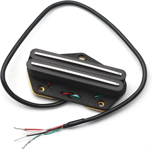 Vista 6 de SAPHUE Pastilla de puente de doble riel para guitarra eléctrica Telecaster Negro con plata