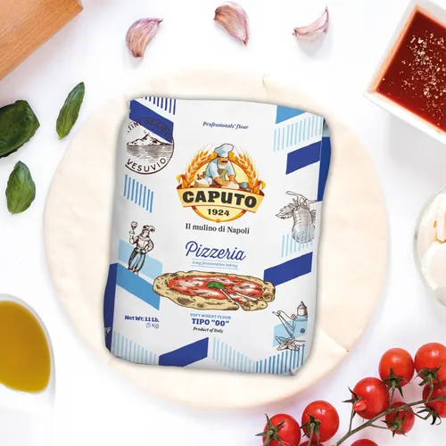 Vista 2 de Antimo Caputo Harina para Pizzería Azul, Bolsa de 11 Libras (5Kg) - Harina Italiana 00 - Trigo suave para masa de pizza - Hace esa pizza napolitana