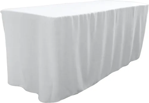 Vista 22 de LA Linen Mantel ajustable de popelina de poliéster, 96.2 in de largo x 30.0 in de ancho x 76.2