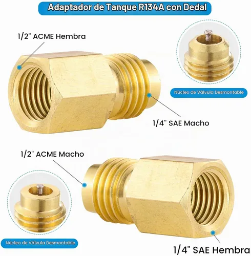 Vista 4 de Adaptadores R410A para Mini Split System 1/4" Macho a 5/16" Hembra