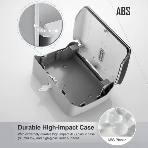 Vista 8 de Dispensador de toallas de papel para montaje en pared, dispensador de toallas de papel multipliegue adhesivo sin taladrar para baños de caravanas