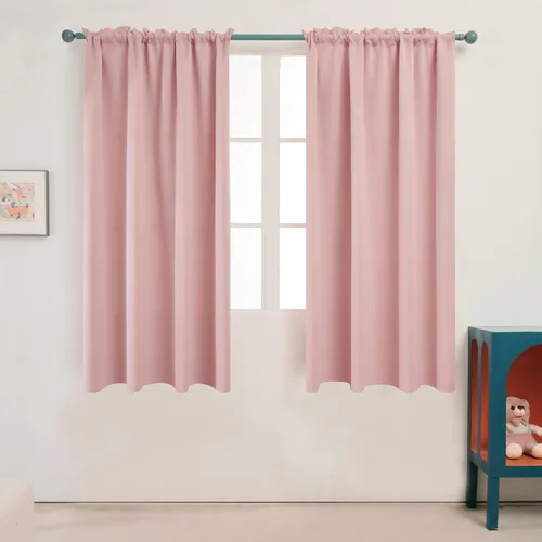 Vista 102 de Deconovo Cortinas opacas, aislamiento térmico, dobladillo para barra, reducción de ruido, certificado Oeko-TEX, cortinas de oscurecimiento