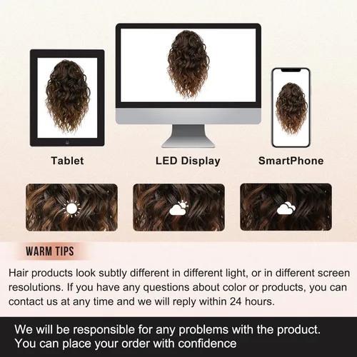 Vista 7 de Flufymooz Extensión de cola de caballo, extensión de cola de caballo corta de 12 pulgadas con pinza de garra, cabello ondulado rizado, clip