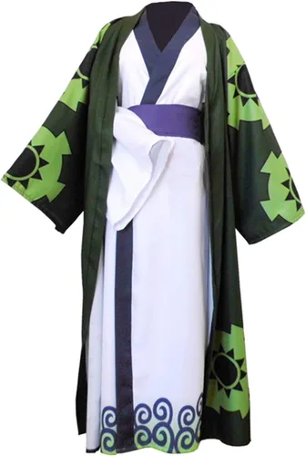 Vista 2 de Disfraz de cosplay para adultos, disfraz de anime, bata tipo kimono para Halloween