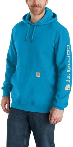 Vista 44 de Carhartt Sudadera de ajuste holgado para hombre con logotipo en la manga, de peso medio, gráfica, liquidación Terreno ámbar