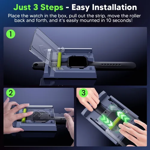 Vista 6 de WSKEN 4 Pack Protector de Pantalla para Apple Watch Series 11/10 42mm - [Caja de Alineación Automática] [100％ Sin Burbujas]