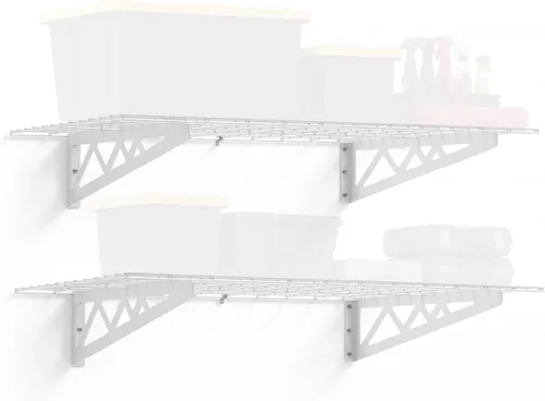 Vista 15 de Estante de pared SafeRacks, para garaje, 2 unidades, 45.72 x 121.92 cm, con ganchos para bicicleta
