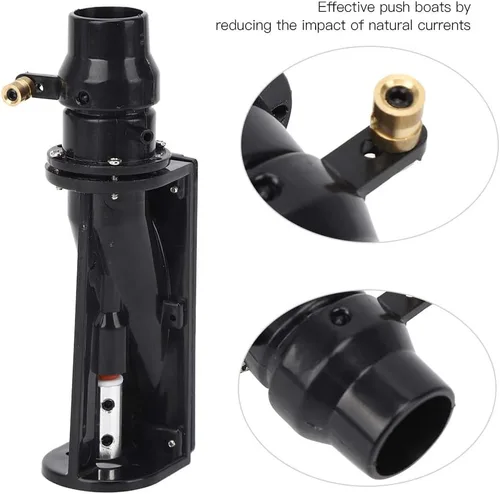 Vista 5 de Tiiyee RC - Conjunto de bomba de chorro de hélice para barco, módulo impermeable de bajo ruido 6-12V Potente empuje suave dirección modelado
