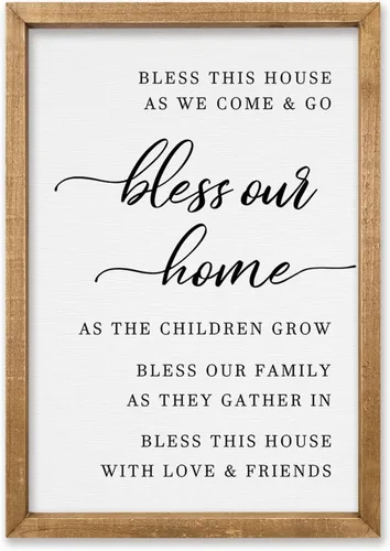 Vista 24 de comurdyo Bless This Home Decoración de Pared 16" × 11" Moderno Rústico Casa de Campo Inspirador Bendición Dulce Familia Cita Cartel